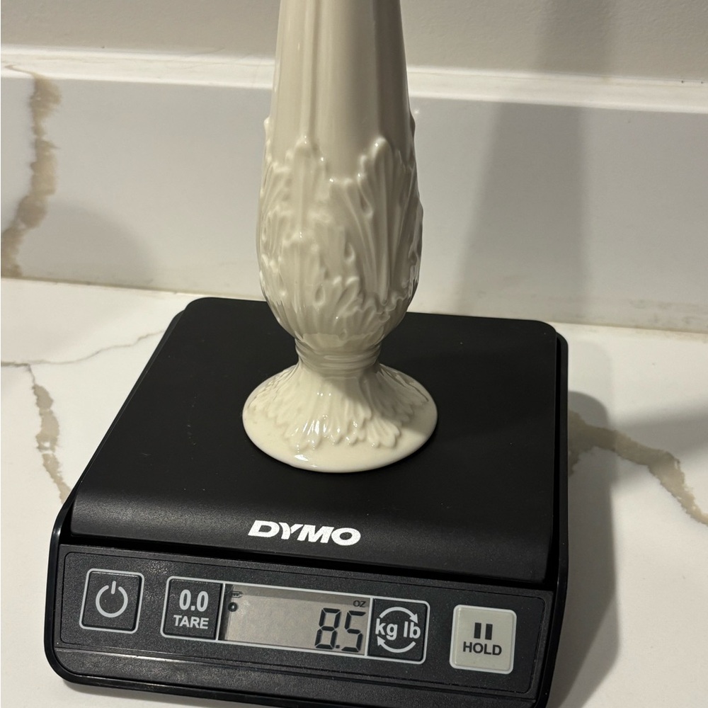 LENOX Bud Vase Raised Acanthus Leaf Florentine Collection 10 3/4" Tall - Picture 5 of 5